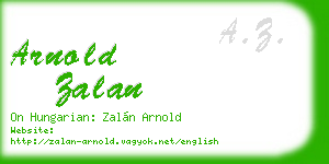 arnold zalan business card